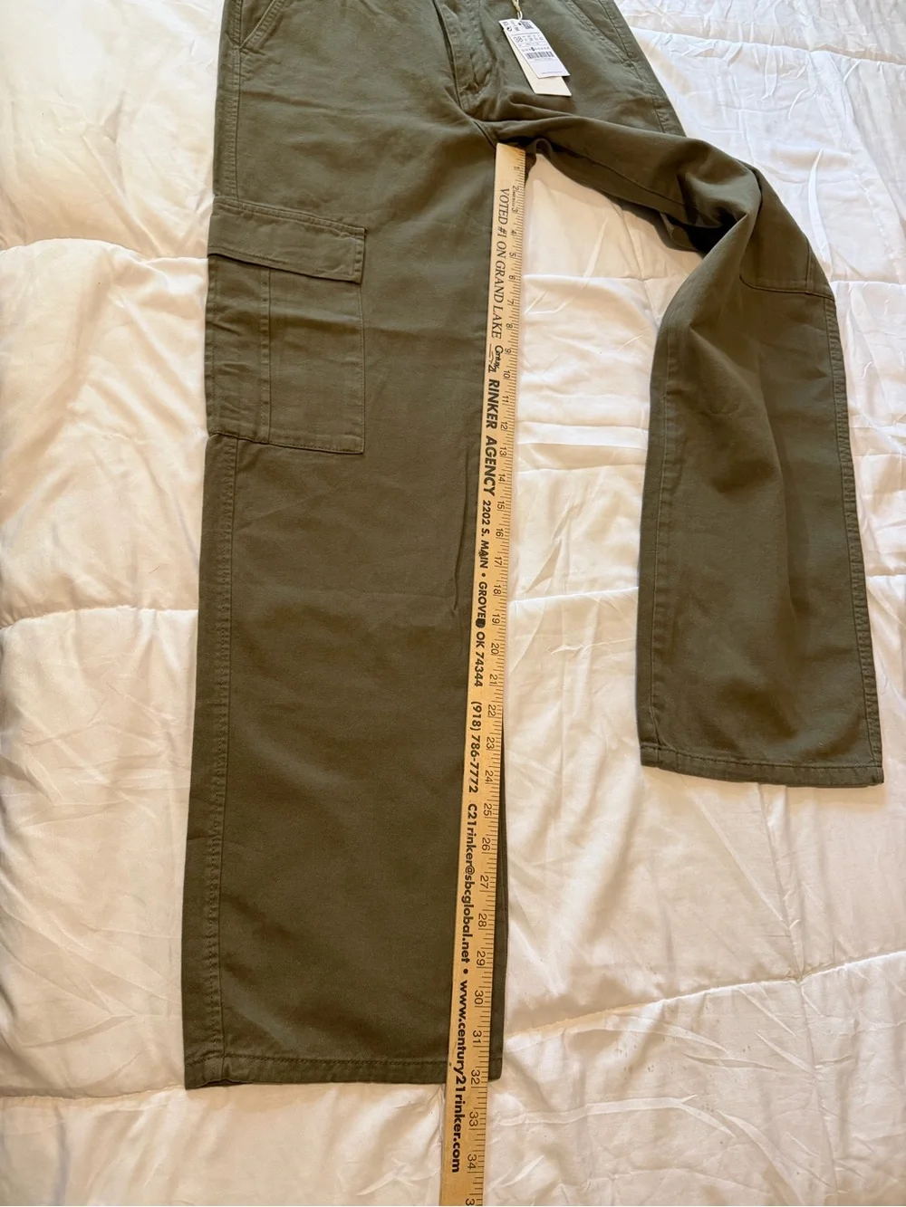 stradivarius Olive Green Straight Leg Cargo Pants